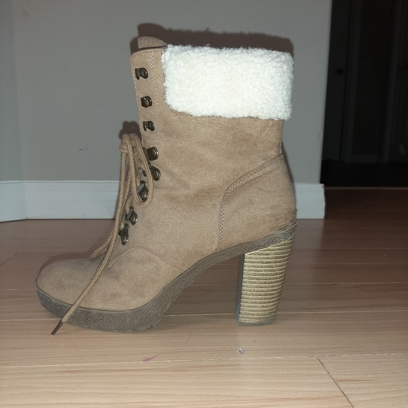Tan Lace-up Booties - Picture 2 of 4